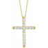 14k-yellow-1/2-ctw-lab-grown-diamond-french-set-cross-16-18"-necklace