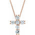 14k-rose-1/4-ctw-natural-diamond-cross-18"-necklace
