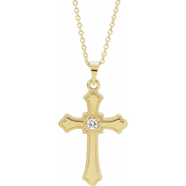 14k-white-.03-ct-natural-diamond-cross-18"-necklace