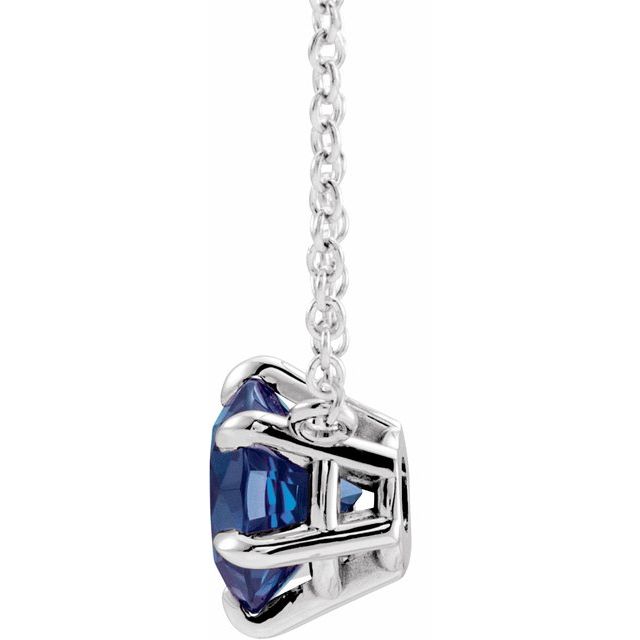 14k-white-lab-grown-blue-sapphire-solitaire-16"-necklace