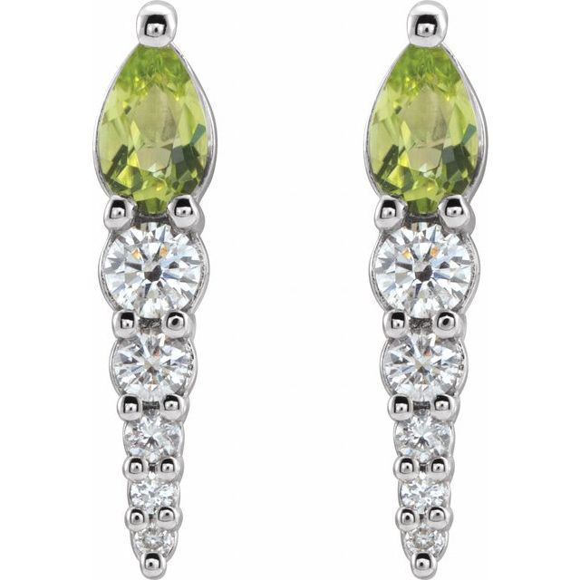 14k-white-natural-peridot-&-1/4-ctw-natural-diamond-earrings