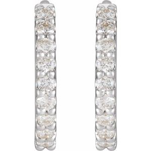 1/4 ct Natural Diamond Accented Huggie Earrings