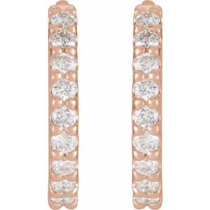 1/4 ct Natural Diamond Accented Huggie Earrings