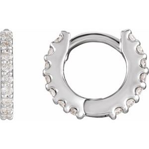 1/4 ct Natural Diamond Accented Huggie Earrings