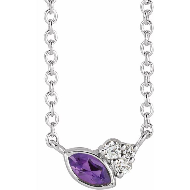 14k-white-natural-amethyst-&-.03-ctw-natural-diamond-16"-necklace