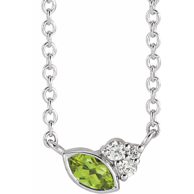 14k-white-natural-peridot-&-.03-ctw-natural-diamond-16"-necklace