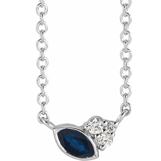 14k-white-natural-blue-sapphire-&-.03-ctw-natural-diamond-16"-necklace