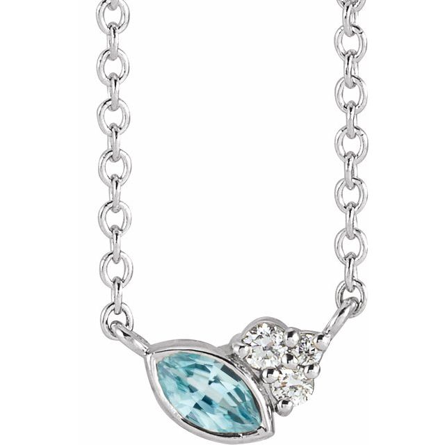 14k-white-natural-blue-zircon-&-.03-ctw-natural-diamond-16"-necklace