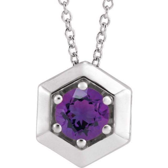14k-white-natural-amethyst-geometric-16-18"-necklace