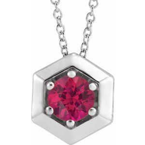 1/2 ct Diamond Solitaire Geometric Necklace