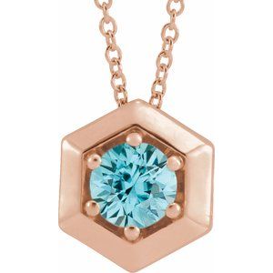 1/2 ct Diamond Solitaire Geometric Necklace