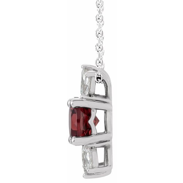 14k-white-natural-mozambique-garnet-&-1/5-ctw-natural-diamond-16-18"-necklace