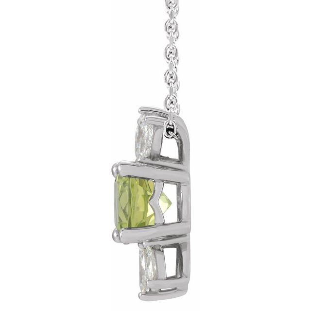 14k-white-natural-peridot-&-1/5-ctw-natural-diamond-16-18"-necklace