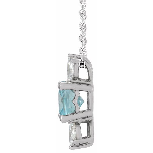 14k-white-natural-blue-zircon-&-1/5-ctw-natural-diamond-16-18"-necklace