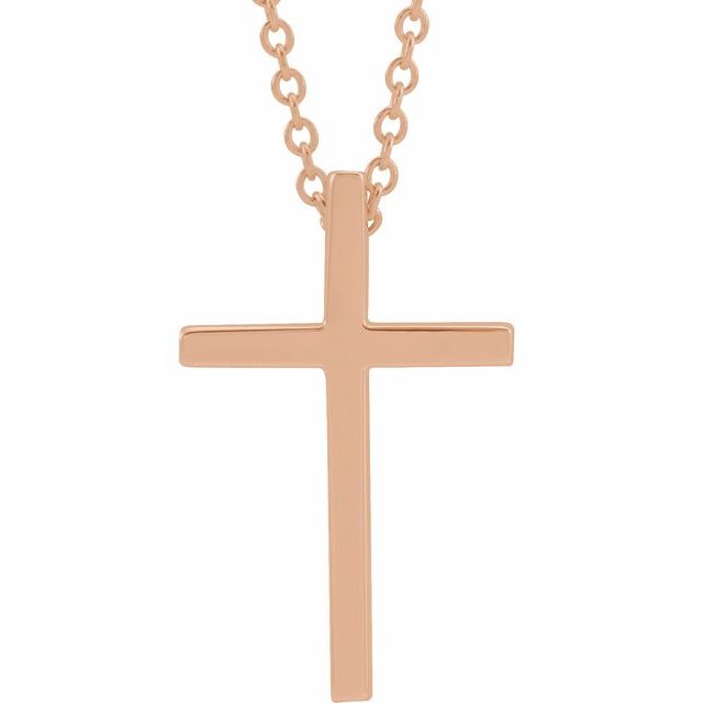14k-rose--cross-18"-necklace
