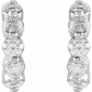 1 3/8 ct Diamond Accented Hoop Earrings
