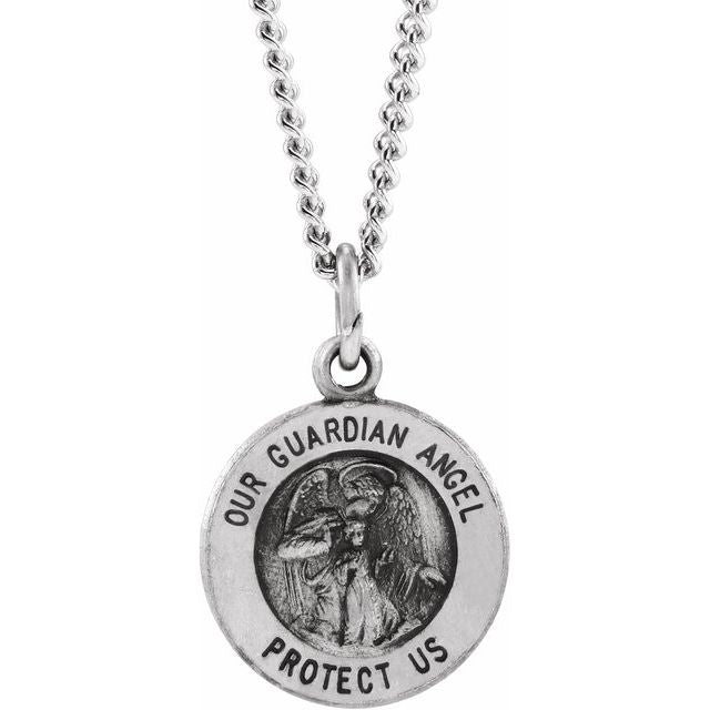 sterling-silver--guardian-angel-medal-18"-necklace