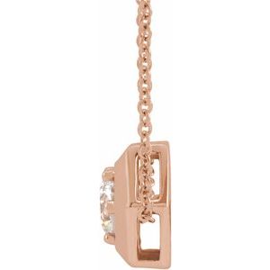 1/2 ct Diamond Solitaire Geometric Necklace