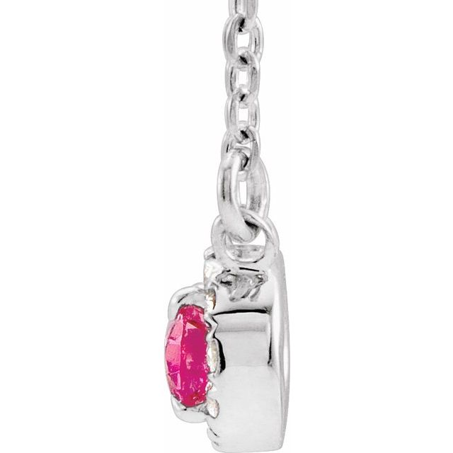 14k-white--natural-pink-tourmaline-&-.05-ctw-natural-diamond-16"-necklace