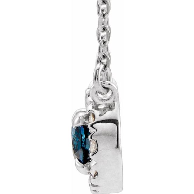 14k-white--lab-grown-blue-sapphire-&-.05-ctw-natural-diamond-16"-necklace