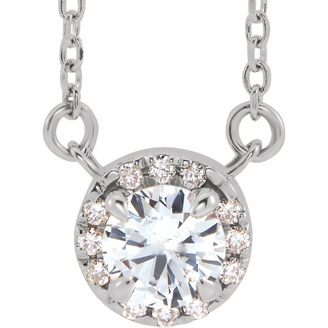 14k-white--natural-white-sapphire-&-.03-ctw-natural-diamond-16"-necklace