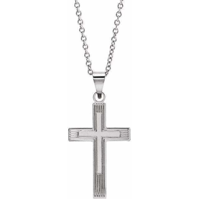 14k-white-cross-18"-necklace