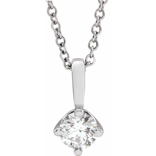 14k-white-1/4-ct-natural-diamond-solitaire-16-18"-necklace