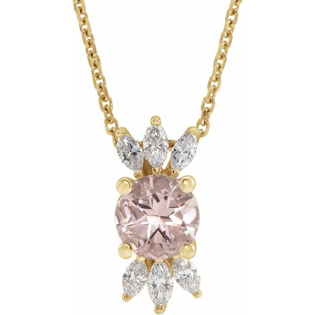 14k-yellow-natural-pink-morganite-&-1/5-ctw-natural-diamond-16-18"-necklace