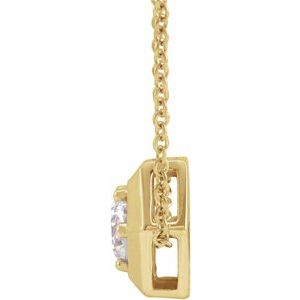 1/2 ct Diamond Solitaire Geometric Necklace