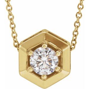 1/2 ct Diamond Solitaire Geometric Necklace