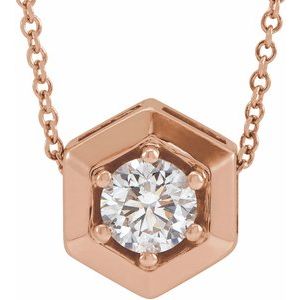 1/2 ct Diamond Solitaire Geometric Necklace