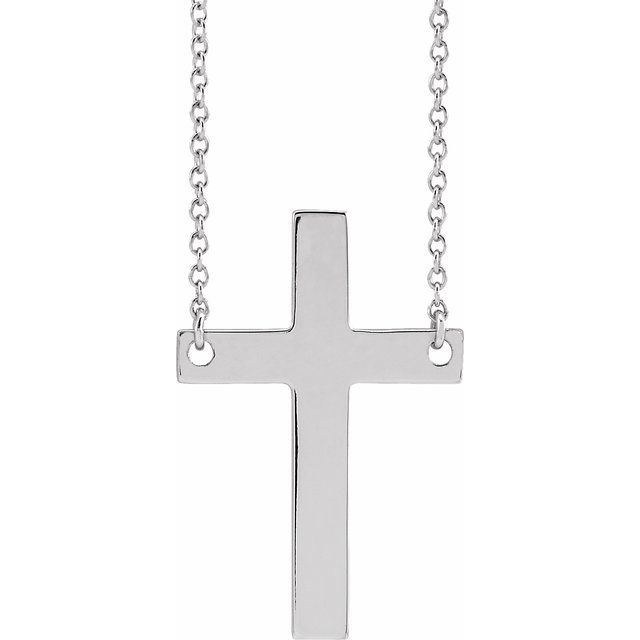 14k-white-cross-16"-necklace
