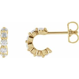 1 3/8 ct Diamond Accented Hoop Earrings