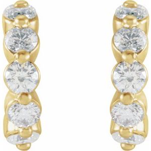 1 3/8 ct Diamond Accented Hoop Earrings