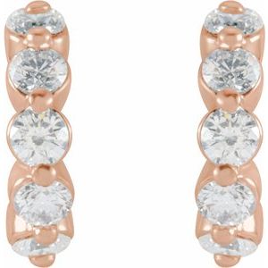 1 3/8 ct Diamond Accented Hoop Earrings