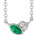 14k-white-lab-grown-emerald-&-.03-ctw-natural-diamond-16"-necklace