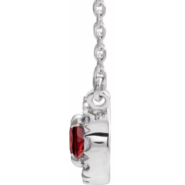 14k-white--natural-mozambique-garnet-&-.05-ctw-natural-diamond-16"-necklace