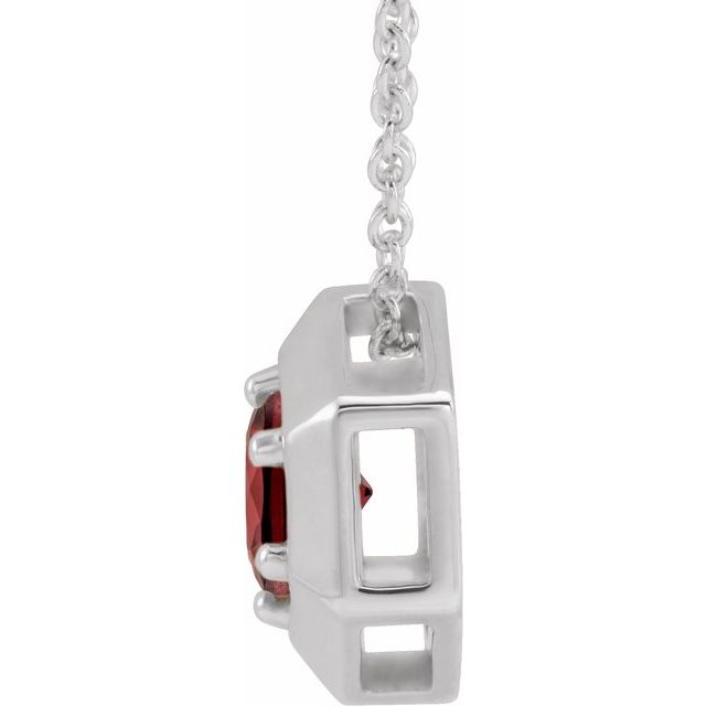14k-white-natural-mozambique-garnet-geometric-16-18"-necklace