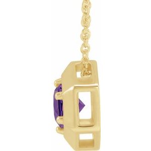 1/2 ct Diamond Solitaire Geometric Necklace