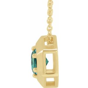 1/2 ct Diamond Solitaire Geometric Necklace