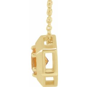 1/2 ct Diamond Solitaire Geometric Necklace
