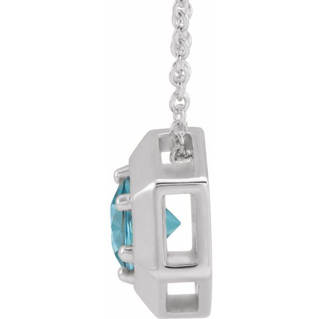 14k-white-natural-blue-zircon-geometric-16-18"-necklace