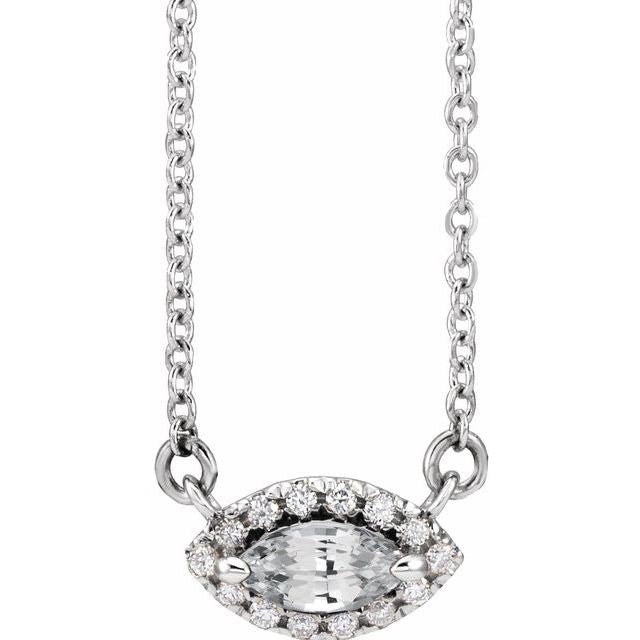 14k-white-natural-white-sapphire-&-.05-ctw-natural-diamond-halo-style-16"-necklace