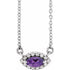 14k-white-natural-amethyst-&-.05-ctw-natural-diamond-halo-style-16"-necklace