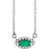 14k-white-lab-grown-emerald-&-.05-ctw-natural-diamond-halo-style-16"-necklace