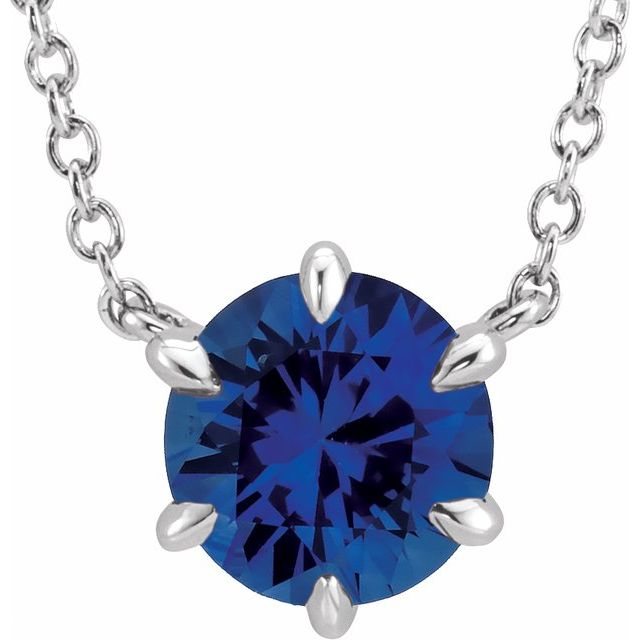 14k-white-lab-grown-blue-sapphire-solitaire-16"-necklace