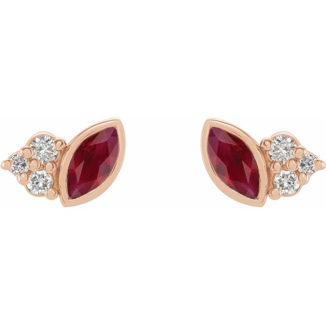14k-rose-gold-lab-grown-ruby-&-.05-ctw-natural-diamond-earrings