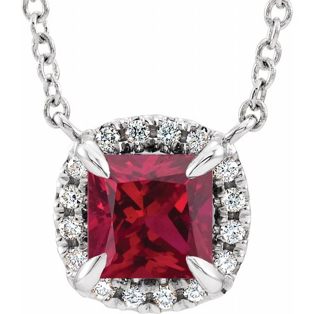 14k-white-natural-ruby-&-.05-ctw-natural-diamond-16"-necklace