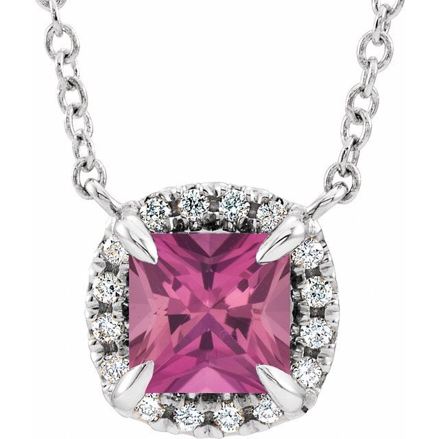 14k-white-natural-pink-tourmaline-&-.05-ctw-natural-diamond-16"-necklace