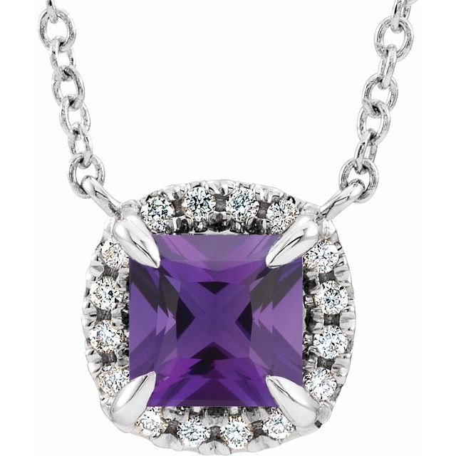 14k-white-natural-amethyst-&-.05-ctw-natural-diamond-16"-necklace